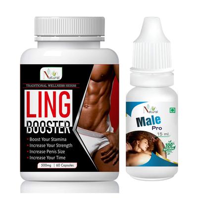 Natural Ling Booster Capsule 60's + Male Pro Oil 15 ml - Sexual Healthcare