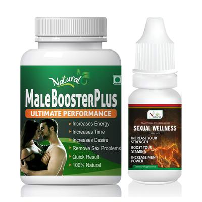 Natural MaleBoosterPlus Capsule 60's + Sexual Wellness Oil 15 ml - Sexual Healthcare