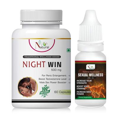 Natural Night Win Capsule 60's + Sexual Wellness Oil 15 ml - Sexual Healthcare