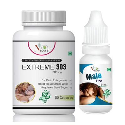 Natural Extreme 303 Capsule 60's + Male Pro Oil 15 ml - Sexual Healthcare