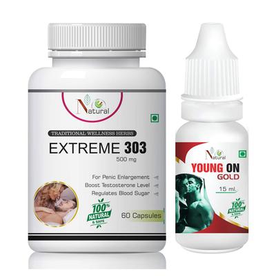 Natural Extreme 303 Capsule 60's + Young On Gold Oil 15 ml - Sexual Healthcare