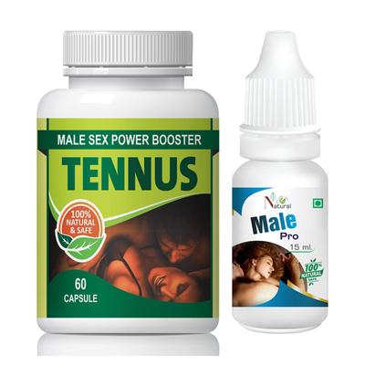Natural Tennus Capsule 60's + Male Pro Oil 15 ml - Sexual Healthcare