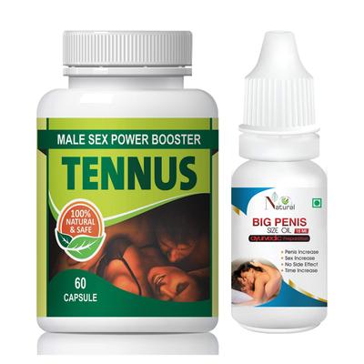 Natural Tennus Capsule 60's + Big Penis Size Oil 15 ml - Sexual Healthcare
