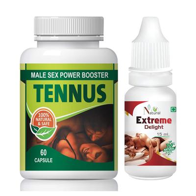 Natural Tennus Capsule 60's + Extreme Delight Oil 15 ml - Sexual Healthcare