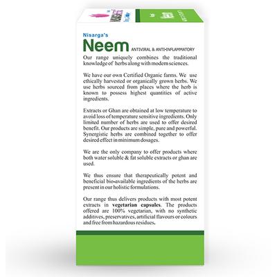 NisargaHerbs Neem Veggie cap 60's - Pure Herbs