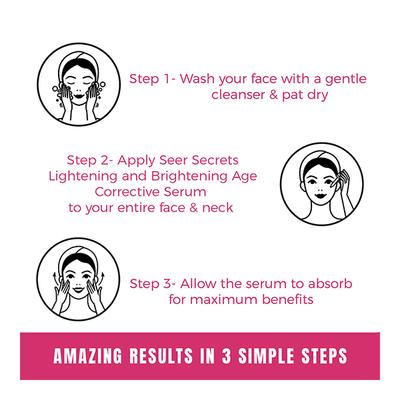 Seer Secrets Lightening & Brightening Age Corrective Serum - Pink Grapefruit, Ratanjot & Saffron 30 ml - Face Serum