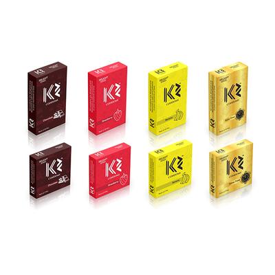 K2 Condoms Combo (Chocolate, Strawberry, Banana, Extra Time without Flavor - Pack of 4 x 10's Each) + (Chocolate, Strawberry, Banana, Extra Time without Flavor - Pack of 4 x 3's Each) - Plain/Flavoured Condoms