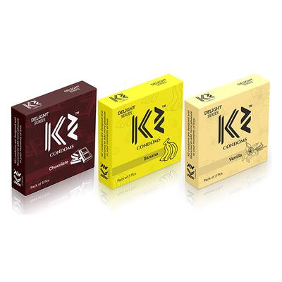 K2 Condoms Combo (Chocolate, Banana, Vanilla - Pack of 3 x 3's Each) - Plain/Flavoured Condoms