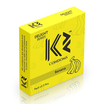 K2 Condoms - Banana 3's - Plain/Flavoured Condoms