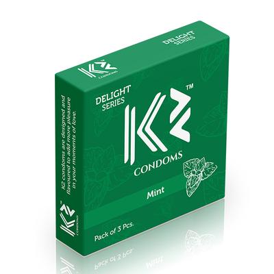 K2 Condoms - Mint 3's - Plain/Flavoured Condoms
