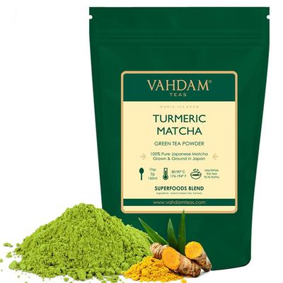 Vahdam Turmeric Matcha Green Tea Powder 50 gm - Teas