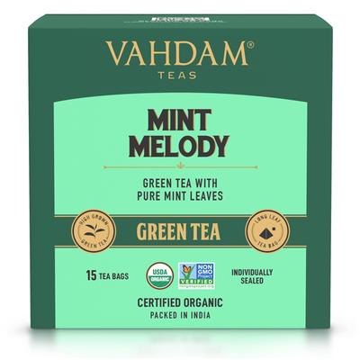 Vahdam Mint Melody Green Tea Bags 15's - Teas