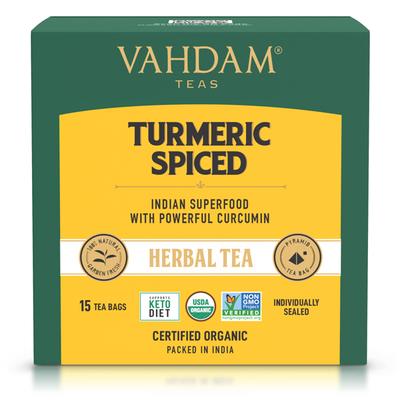 Vahdam Turmeric Spiced Herbal Tea Infusion Bags 15's - Teas