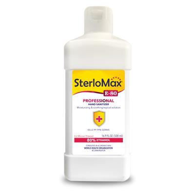 SterloMax 80% Ethanol-Based Hand Rub Sanitizer & Disinfectant 500 ml - Hand Sanitizer