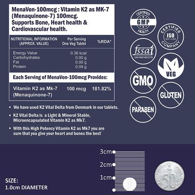CF Vitamin K2 MK7 100 mcg Veg Tablet 120's - Multi-Vitamins