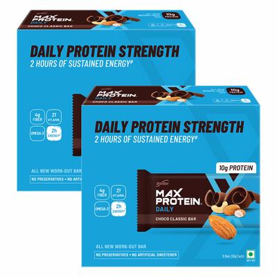 RiteBite Max Protein Daily Choco Classic Bar (Pack of 12 x 50 gm) - Nutritional Bars