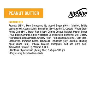 RiteBite Peanut Butter (Pack of 6) - Nutritional Bars