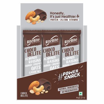 RiteBite Choco Delite Bar (Pack of 12) - Nutritional Bars