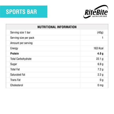 RiteBite Sports Bar (Pack of 12) - Nutritional Bars