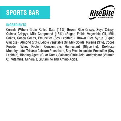RiteBite Sports Bar (Pack of 12) - Nutritional Bars