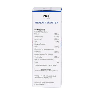PAX Naturals Memory Booster Syrup 200 ml - General Health