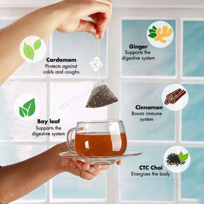 Tea Treasure Chai Tea Bag - Kadak Masala 18's - Teas