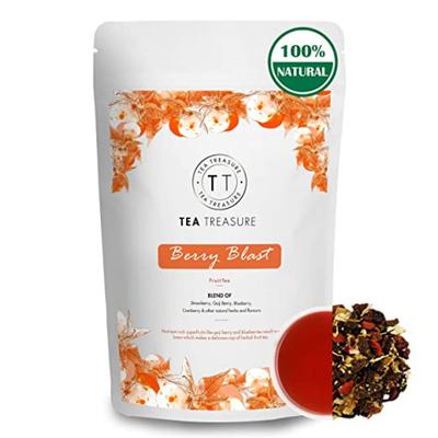 Tea Treasure Fruit Tea Leaves - Berry Blast 50 gm (Pouch) - Teas