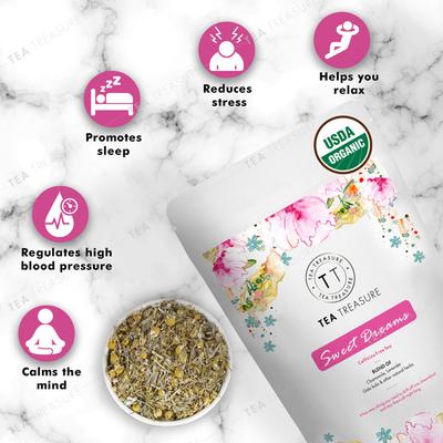 Tea Treasure Caffeine Free Tea Leaves - Sweet Dreams 50 gm (Pouch) - Teas