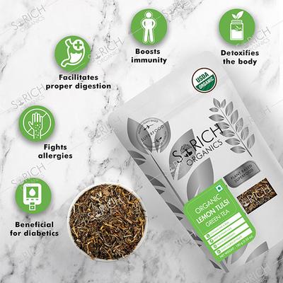 Sorich Organics Green Tea Leaves - Lemon Tulsi 100 gm - Teas