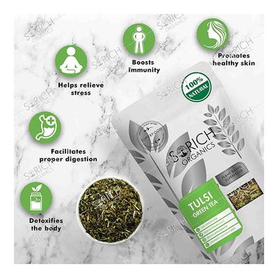 Sorich Organics Green Tea Leaves - Tulsi 100 gm - Teas