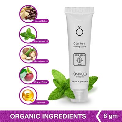 Omved Cool Mint Vit E Lip Balm - Mint Flavour 8 gm - Lip Balms