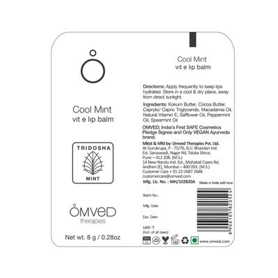 Omved Cool Mint Vit E Lip Balm - Mint Flavour 8 gm - Lip Balms