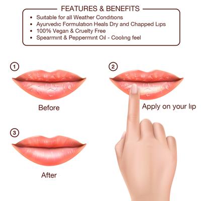 Omved Cool Mint Vit E Lip Balm - Mint Flavour 8 gm - Lip Balms