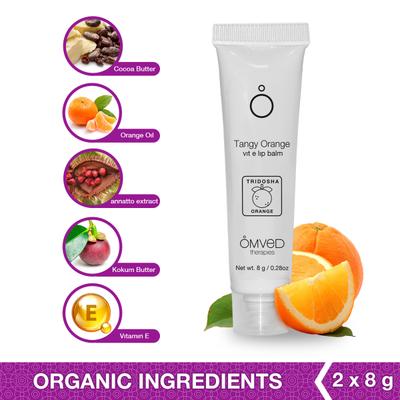 Omved Lip Balm Combo Pack (Cool Mint 8 gm + Tangy Orange 8 gm) - Lip Balms
