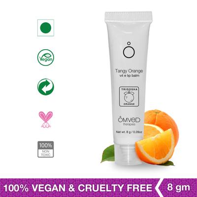 Omved Tangy Orange Vit E Lip Balm - Orange Flavour 8 gm - Lip Balms