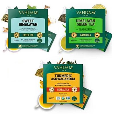 Vahdam Healthy Skin Combo Pack Tea Bags (Pack of 15's each) - Teas