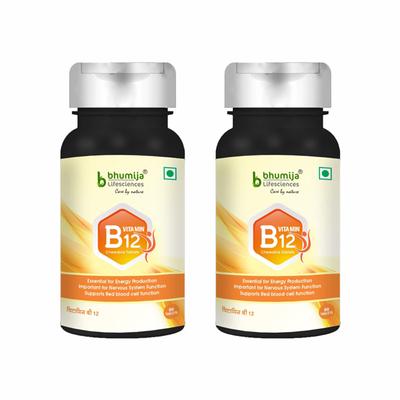 Bhumija Lifesciences Vitamin B12 Veg Chewable Tablet (Pack of 2 x 60's) - Multi-Vitamins