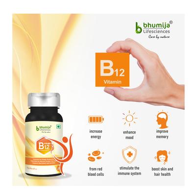 Bhumija Lifesciences Vitamin B12 Veg Chewable Tablet (Pack of 2 x 60's) - Multi-Vitamins