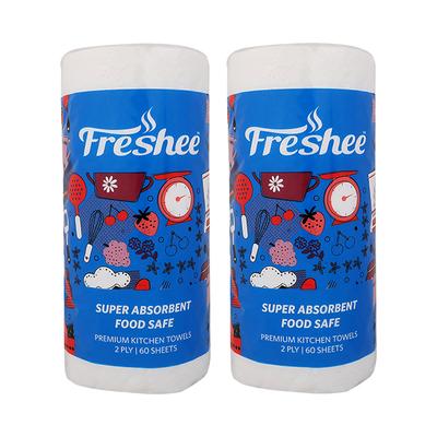 Freshee Super Absorbent Food Safe 2 Ply Premium Kitchen Towels (Pack of 2) - Tissues & Wipes