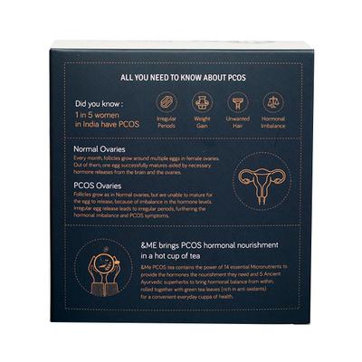 &Me PCOS Green Tea with Ayurvedic Herbs & Micronutrients - Lavender Chamomile 14's - Teas
