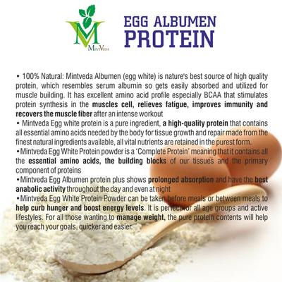 Mint Veda Egg Albumen Protein Powder (Pack of 2 x 200 gm) - Workout Essentials