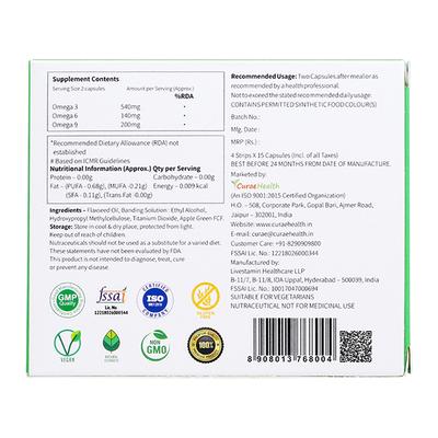 Curae Health Omegalogy Vegetarian Omega 3,6,9 Capsules 60's - General Health