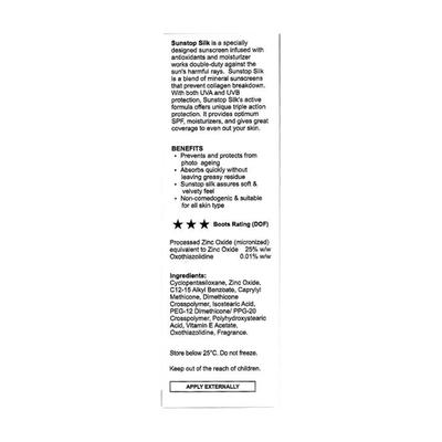 SUNSTOP SILK NEW SPF 58+ MATT FINISH & NON GREASY Cream 60gm - Sunscreen Preparations-Emo