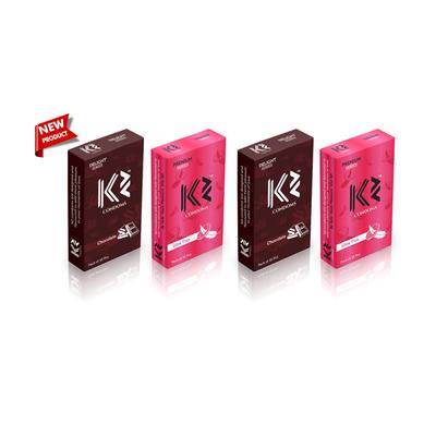 K2 Condoms Combo (Ultra-Thin, Chocolate - Pack of 2 x 10's Each) - Plain/Flavoured Condoms