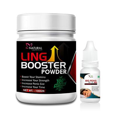 Natural Ling Booster Powder 100 gm + Big Penis Size Oil 15 ml - Sexual Healthcare