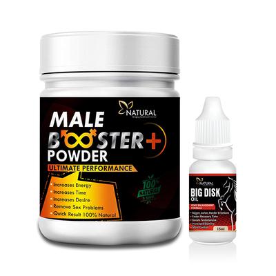 Natural Male Booster+ Powder 100 gm + Big Disk Oil 15 ml - Sexual Healthcare