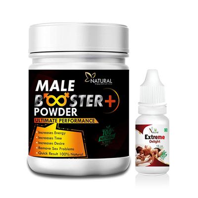 Natural Male Booster+ Powder 100 gm + Extreme Delight Oil 15 ml - Sexual Healthcare