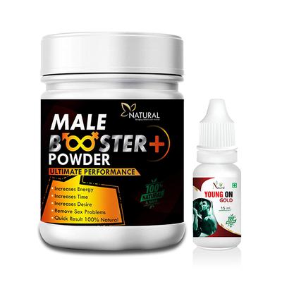 Natural Male Booster+ Powder 100 gm + Young on Gold Oil 15 ml - Sexual Healthcare