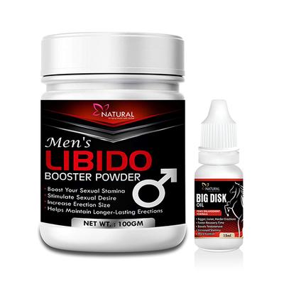 Natural Men's Libido Booster Powder 100 gm + Big Disk Oil 15 ml - Sexual Healthcare