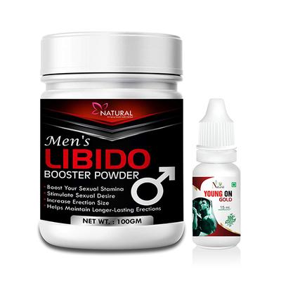Natural Men's Libido Booster Powder 100 gm + Young on Gold Oil 15 ml - Sexual Healthcare